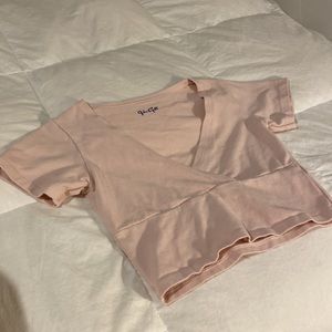 John Galt/ Brandy Melville light pink Cross top